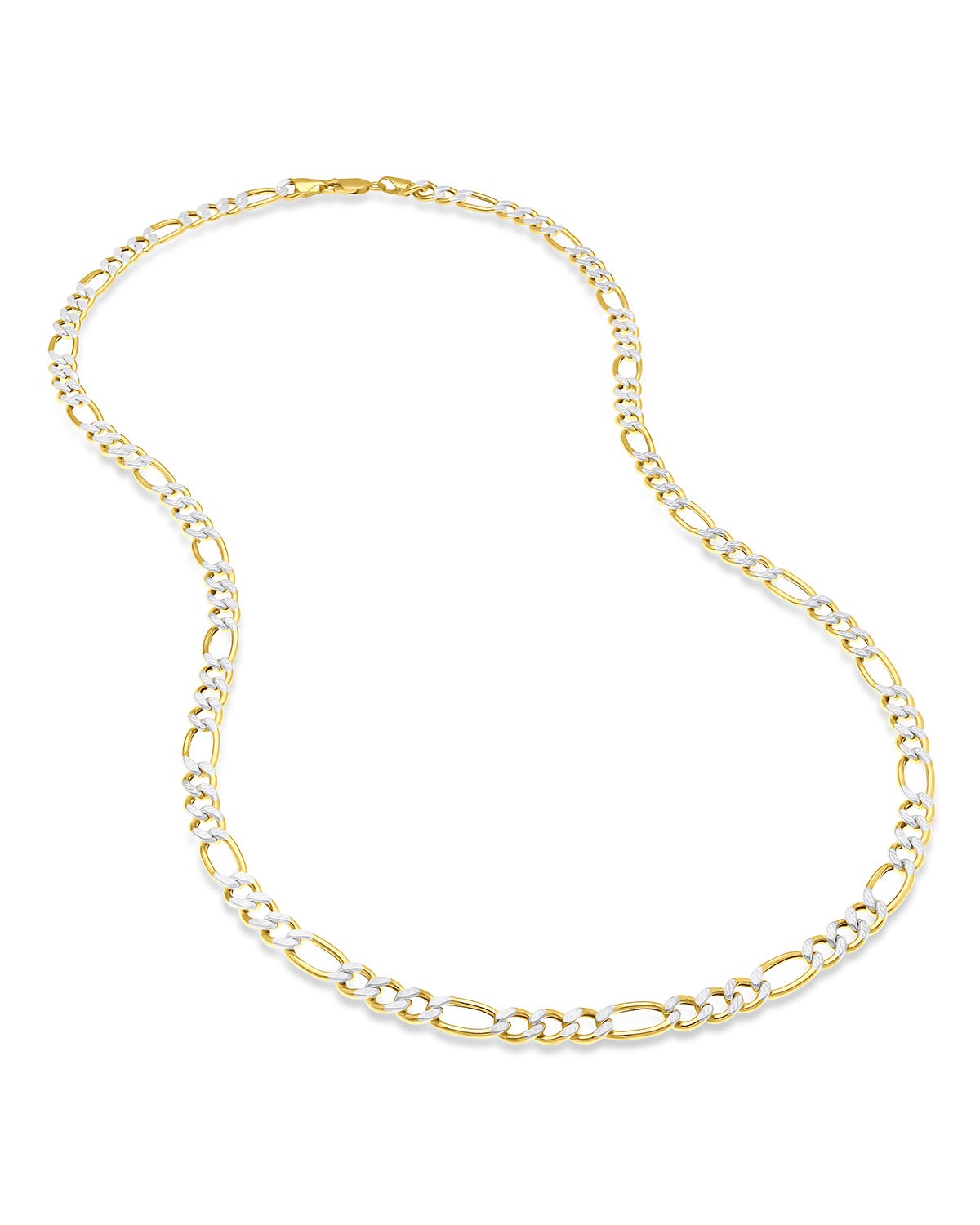 Cadena Oro Amarillo 14K 60cm 5.25mm 3x1 Platinado