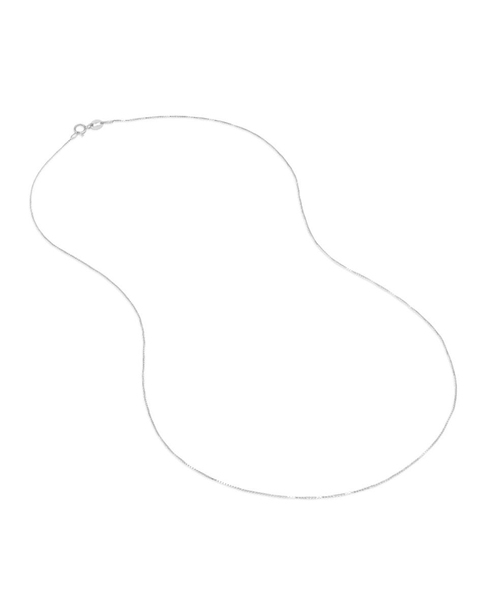CADENA VENECIANA DE ORO BLANCO 14K (45 CM) (.55 MM)
