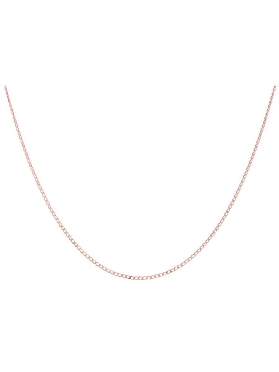 Cadena delicada de oro rosa 14K, diseño minimalista de 45 cm.
