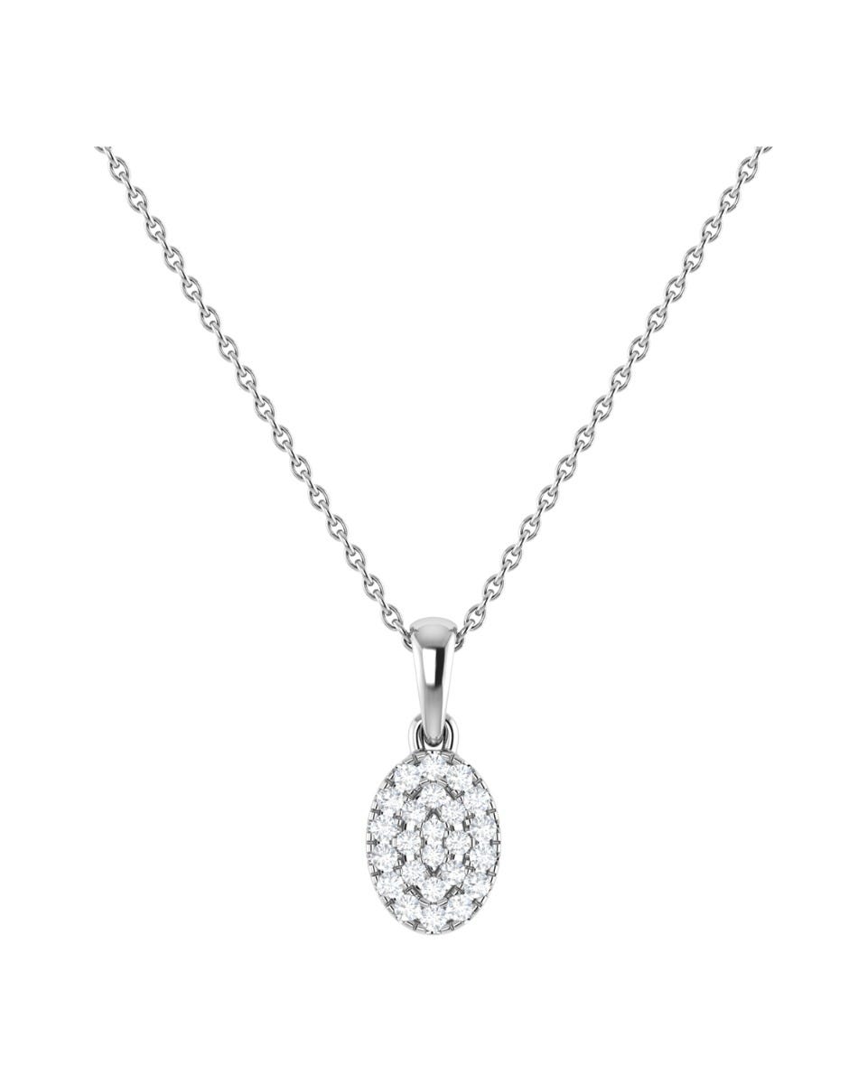 SURAJ-44-D DIJE DE ORO BLANCO (1.3CM) 14K CON CADENA Y 12PTS DE DIAMANTE (SI3) (I1)

