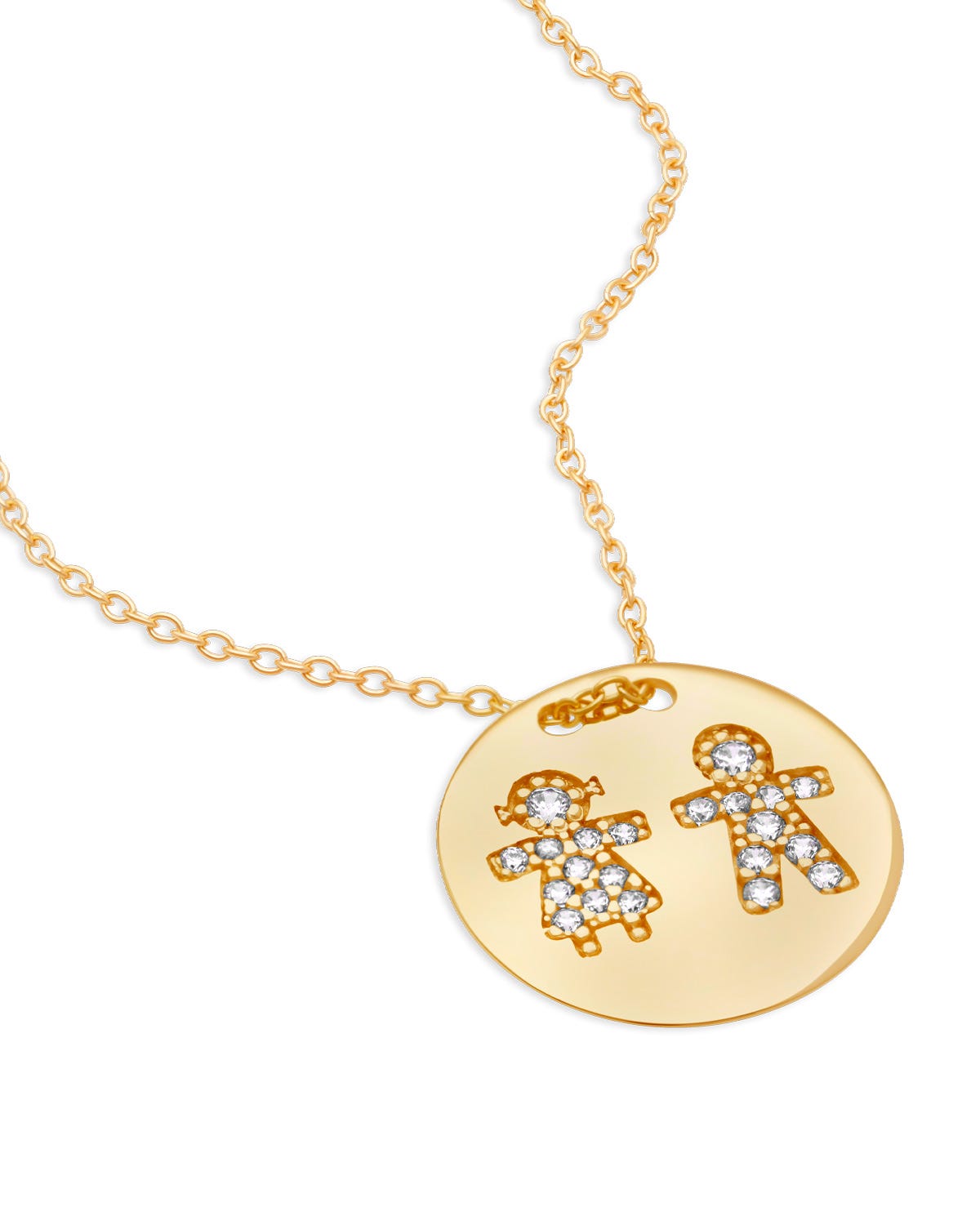 0507YW-39 Dije C/Cad. Oro Amarillo y Blanco 14 K con Zirc.