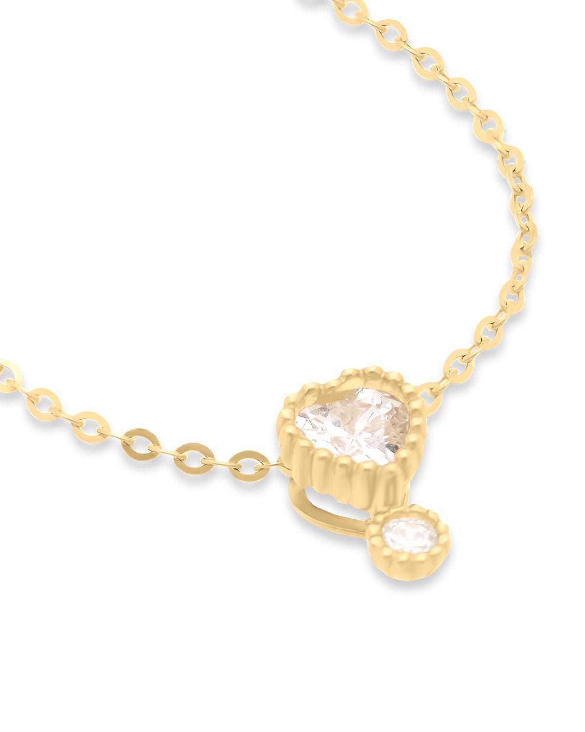 Dije de oro amarillo 14K con zirconias y cadena de 45 cm