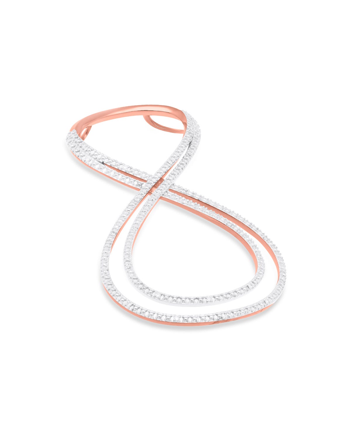 Dije infinito de oro rosa sin cadena con diamantes