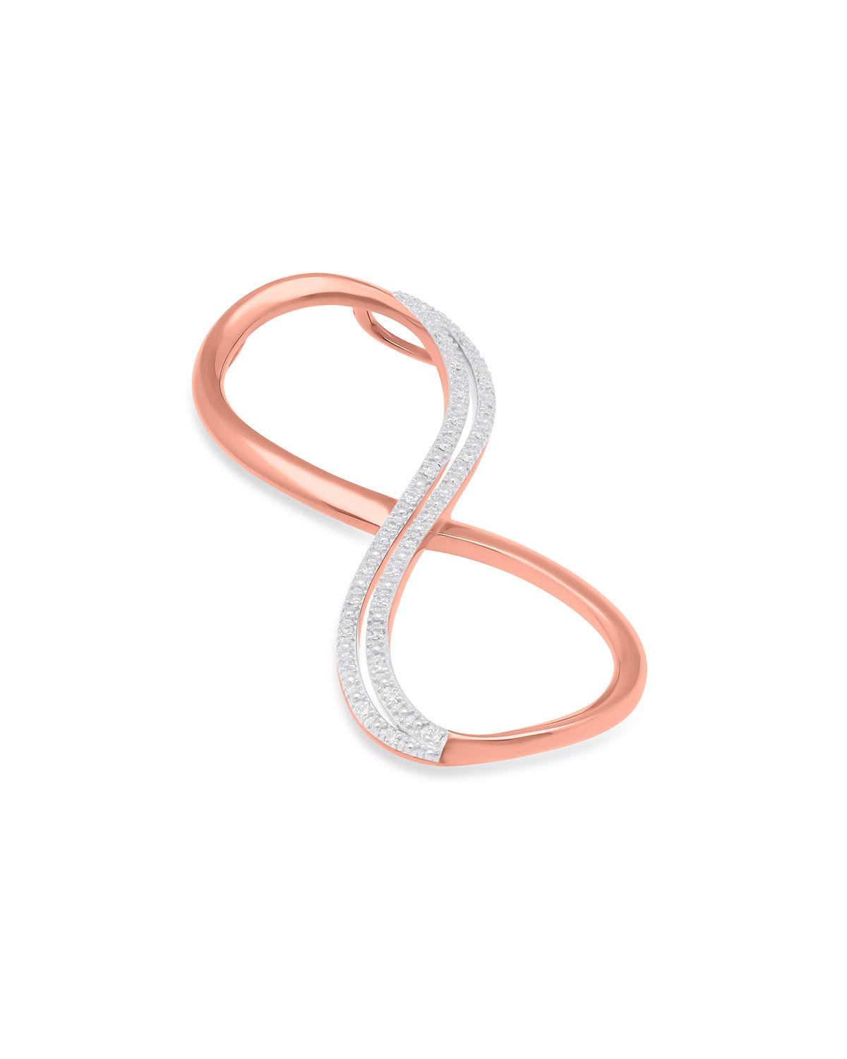Dije oro rosa 14K infinito 9 diamantes