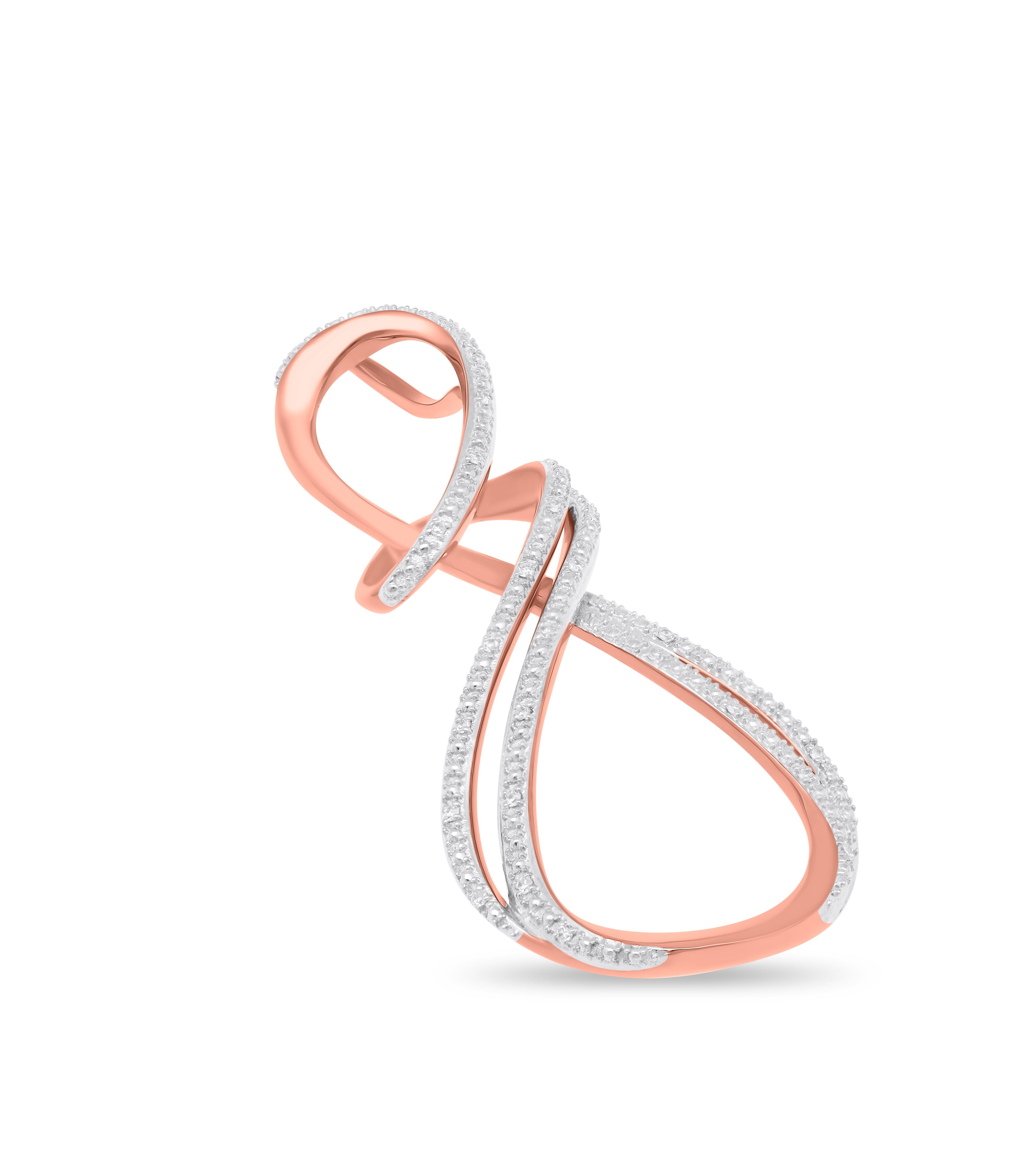 Dije infinito oro rosa sin cadena 8 diamantes