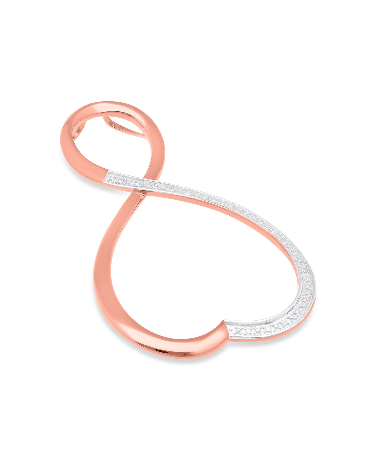 Dije de oro rosa infinito sin cadena con 6 puntos de diamante