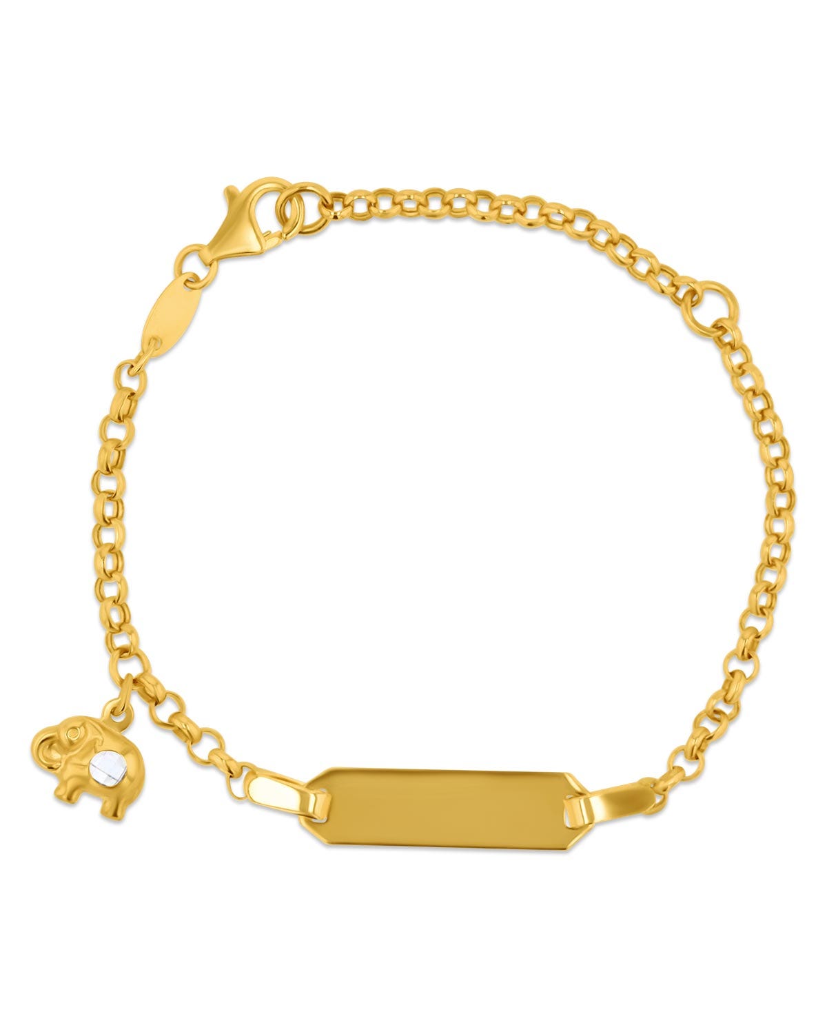 Esclava de oro amarillo 14K con elefante