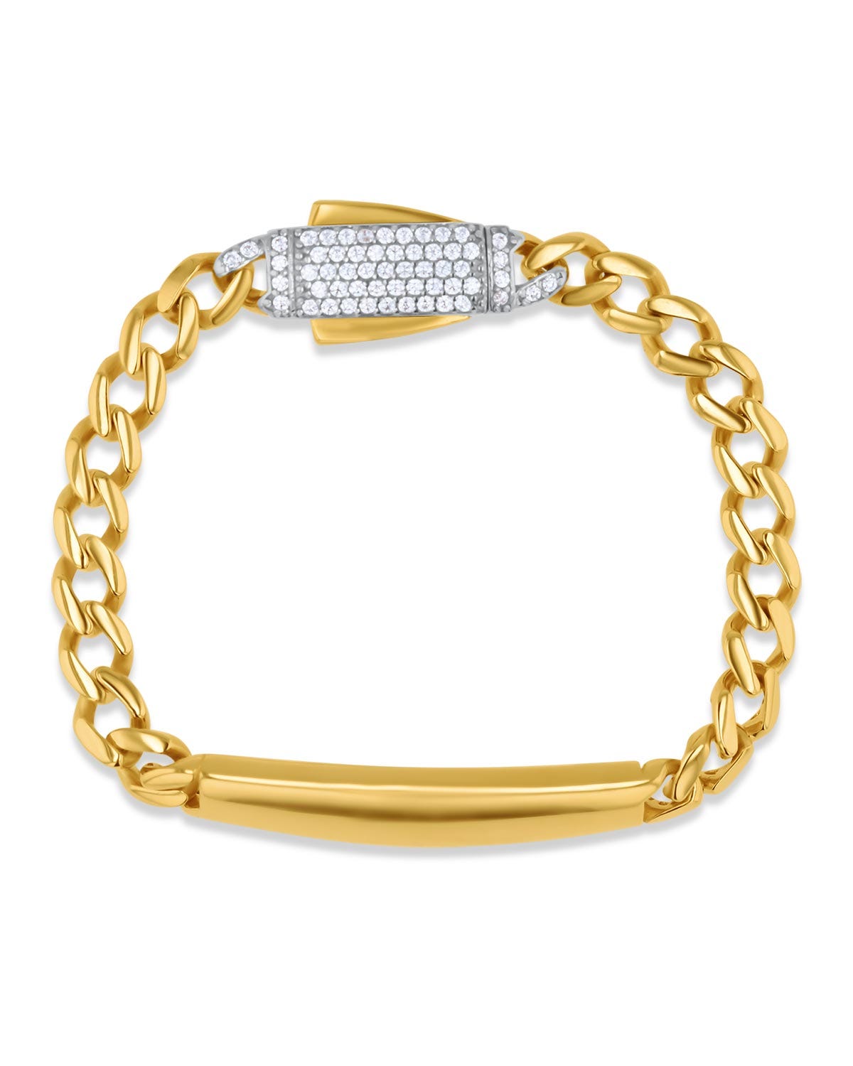 Esclava de oro amarillo 14K con zirconias