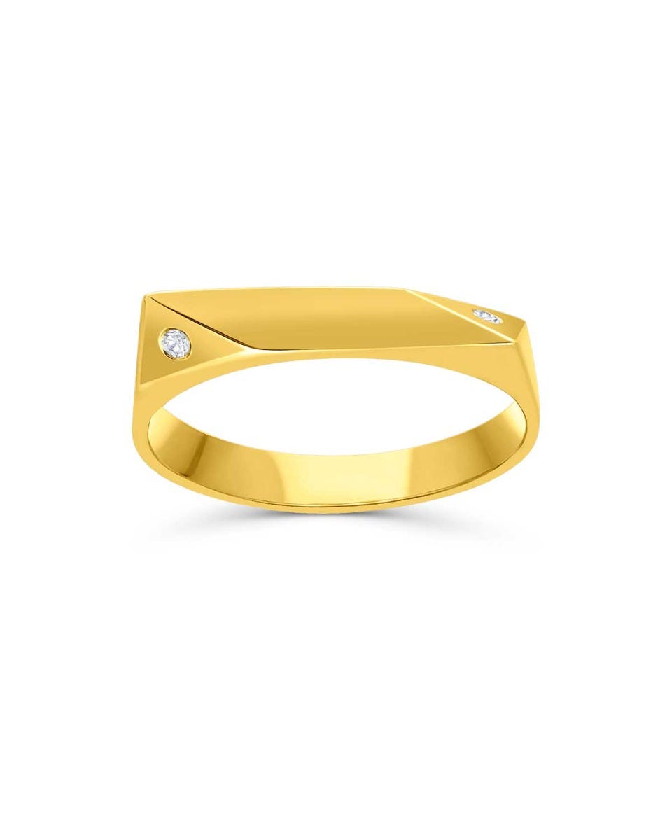 anillo de compromiso de oro amarillo con diamante