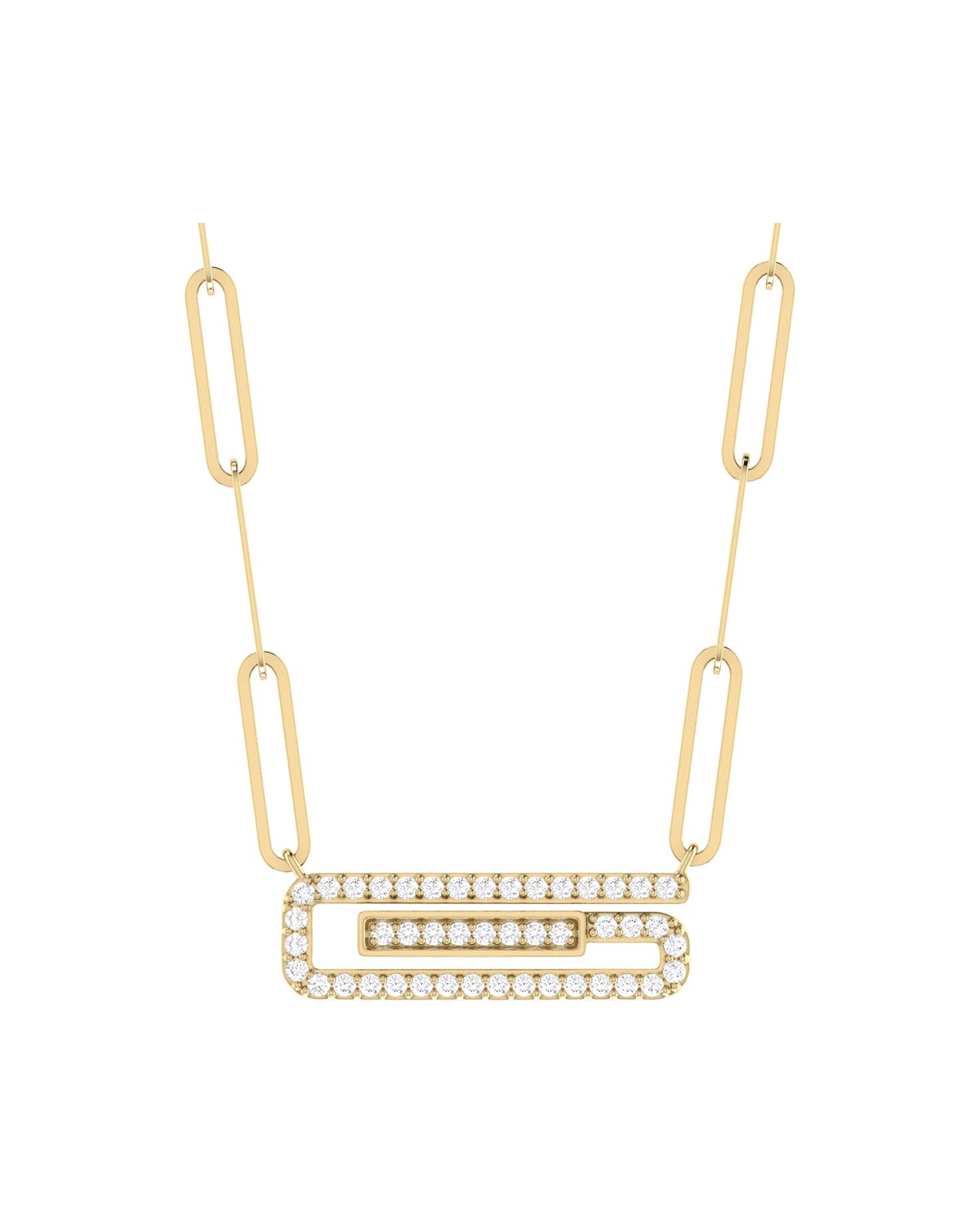 SURAJ-176-G GARGANTILLA CLIP DE ORO AMARILLO 46CM 14K CON 25PTS DE DIAMANTE