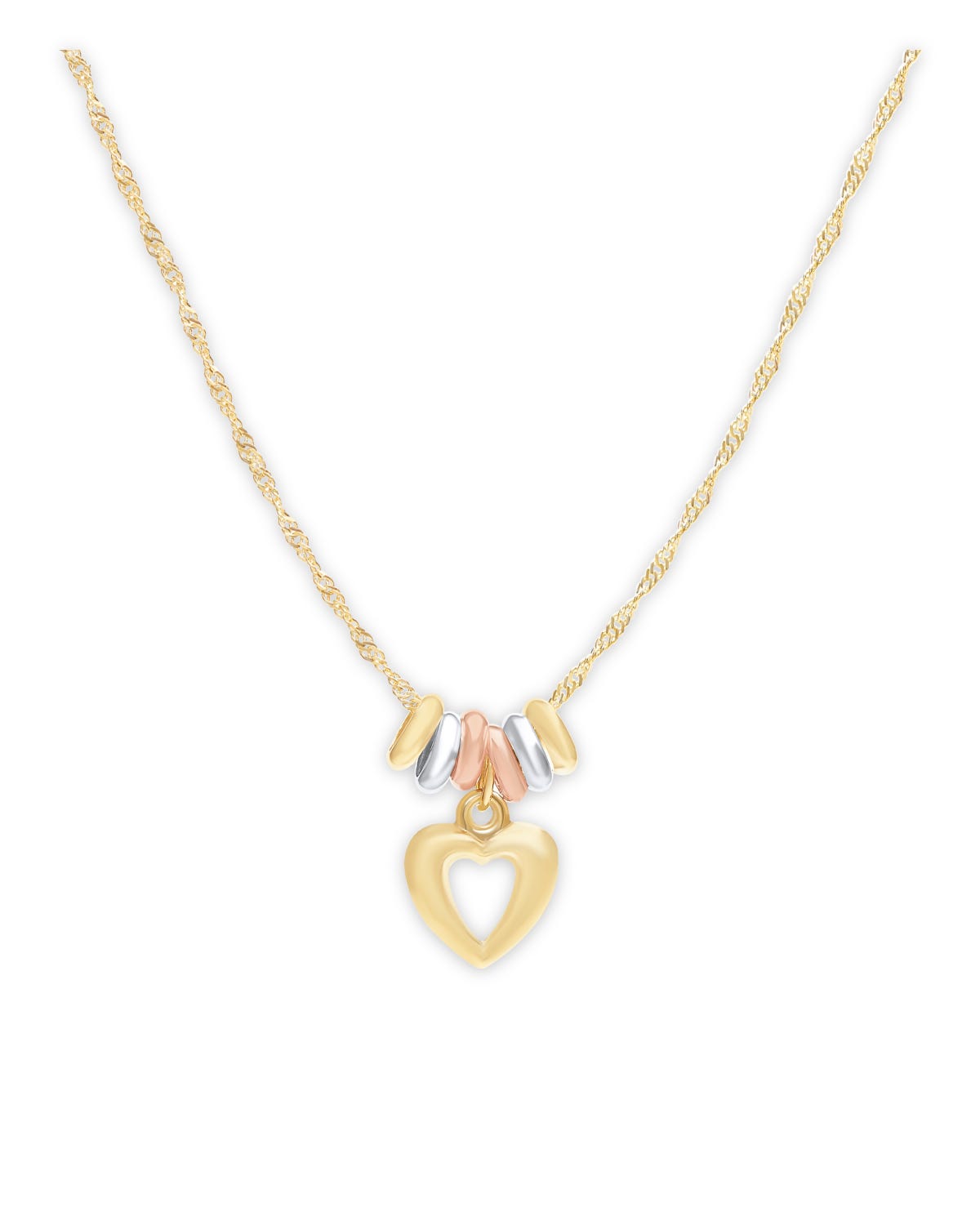 Gargantilla de Oro Florentino 14K con Dije de Corazón Joyerías BIZZARRO