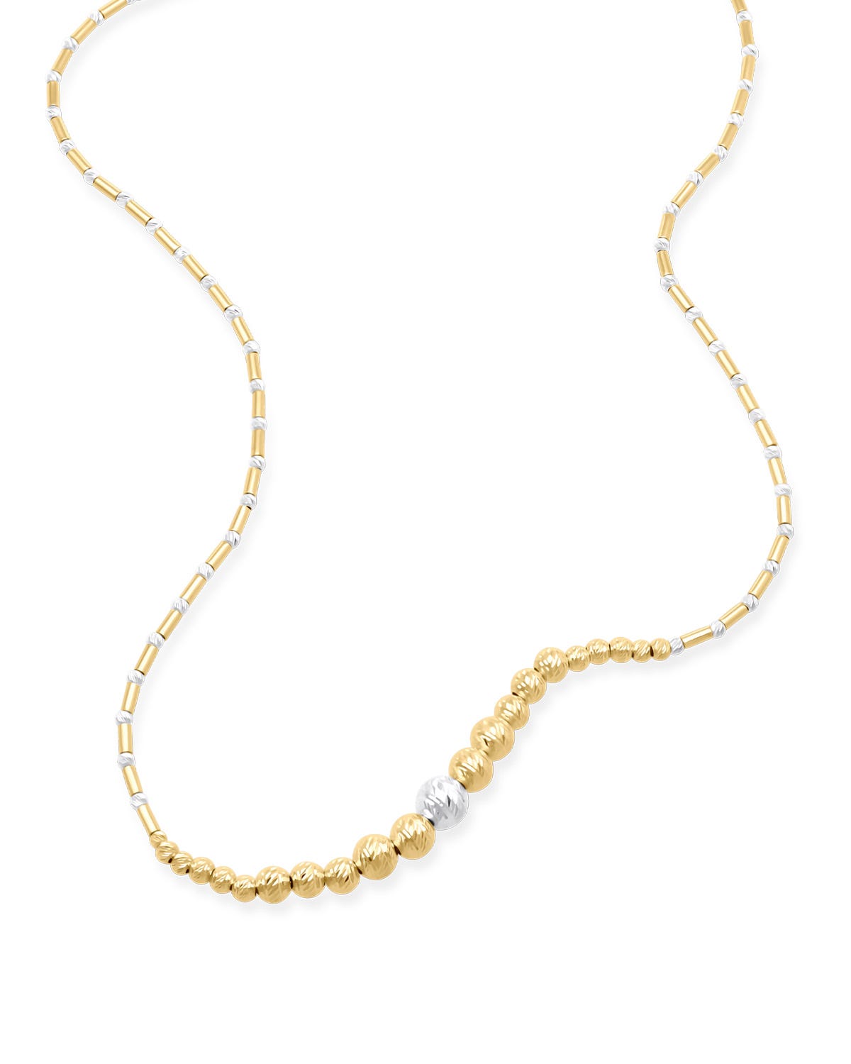 GOLDA-95-G GARGANTILLA DE ORO AMARILLO Y BLANCO 14K 42+3 CM