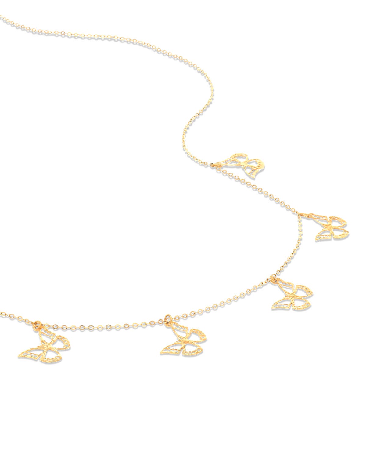 Gargantilla de oro amarillo 14K con mariposas