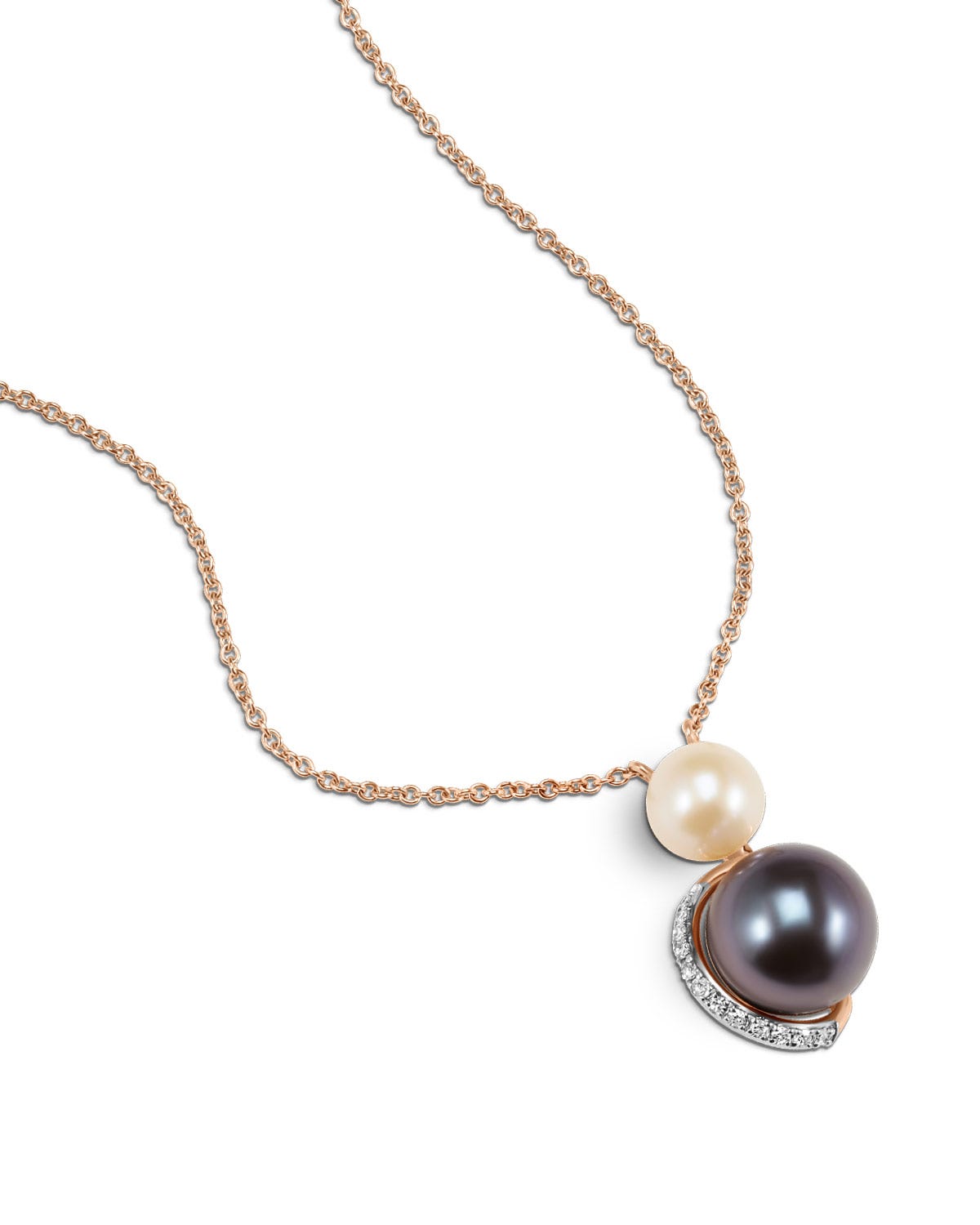Gargantilla Oro Rosa 14K Diamante Perla