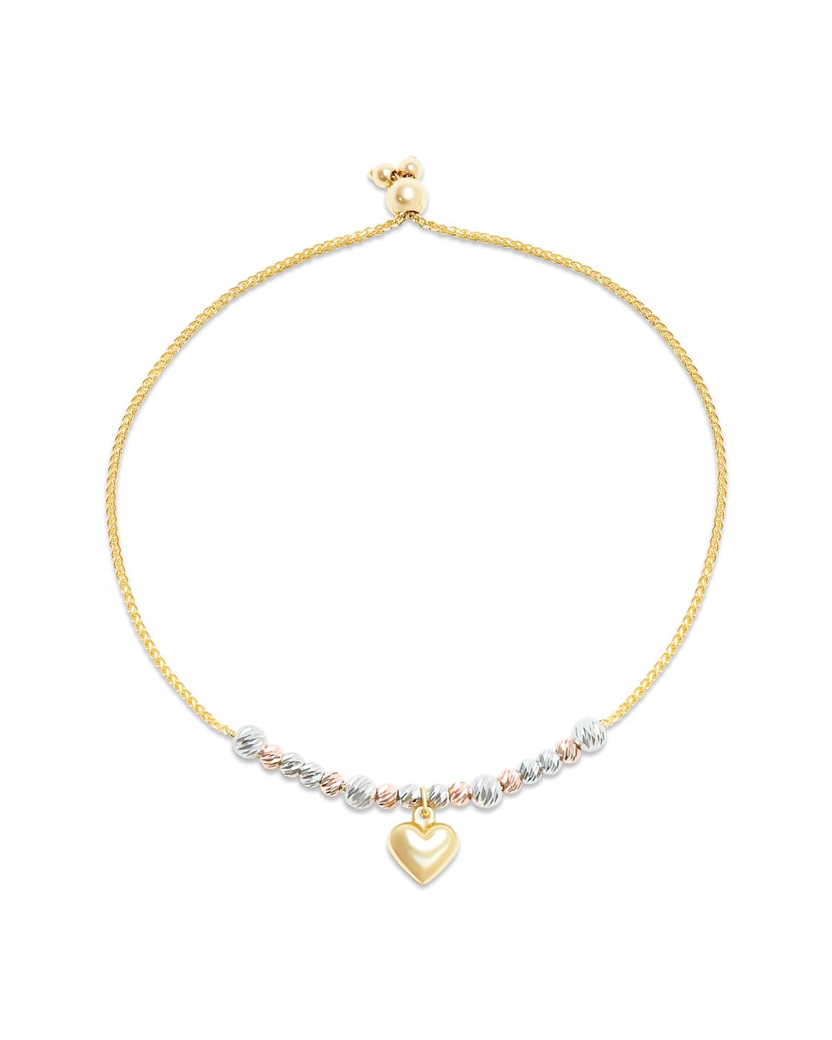 Pulsera de Oro Florentino 14K con Dije de Corazón Joyerías BIZZARRO