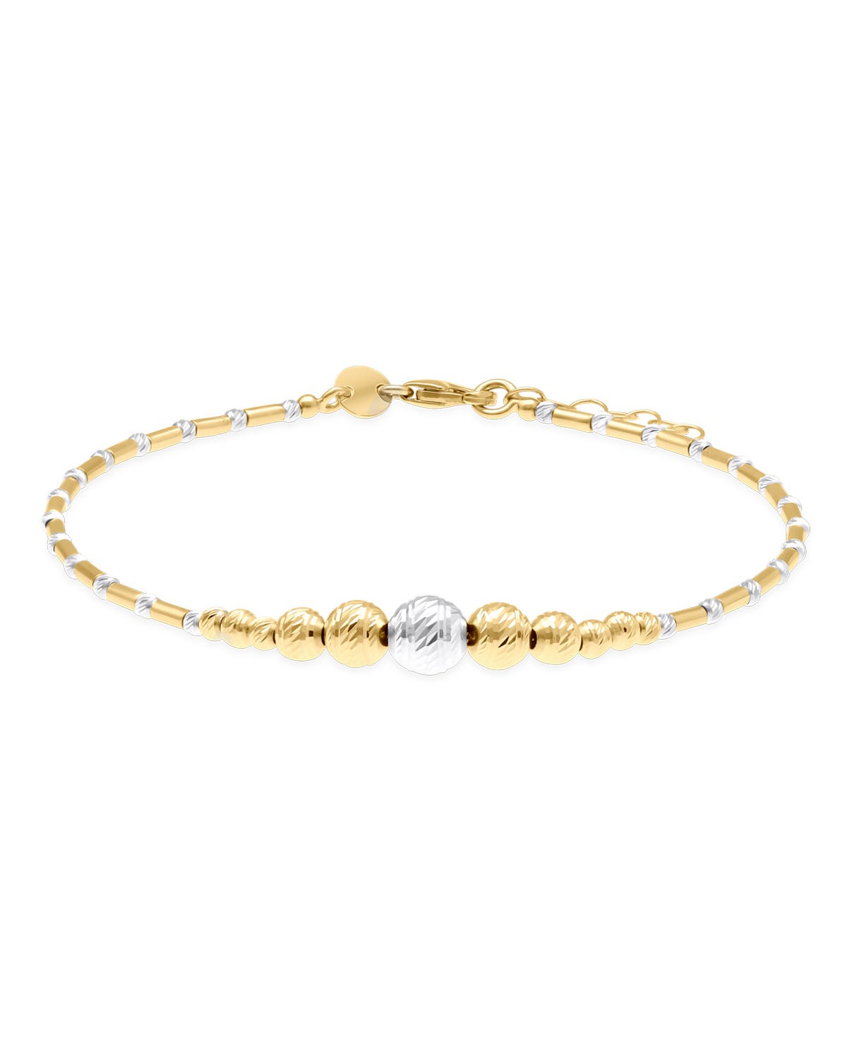 GOLDA-95-P PULSERA DE ORO AMARILLO Y BLANCO 14K 20CM APROX (INCLUYENDO EXT)