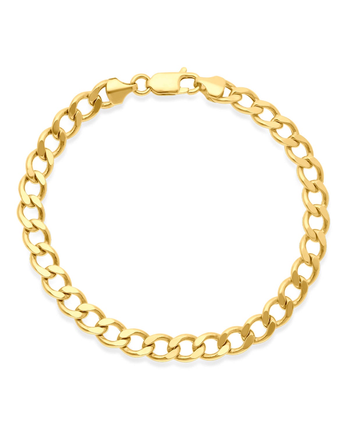 Pulsera hecha de oro amarillo 14k 21cm 6.7mm 1x1