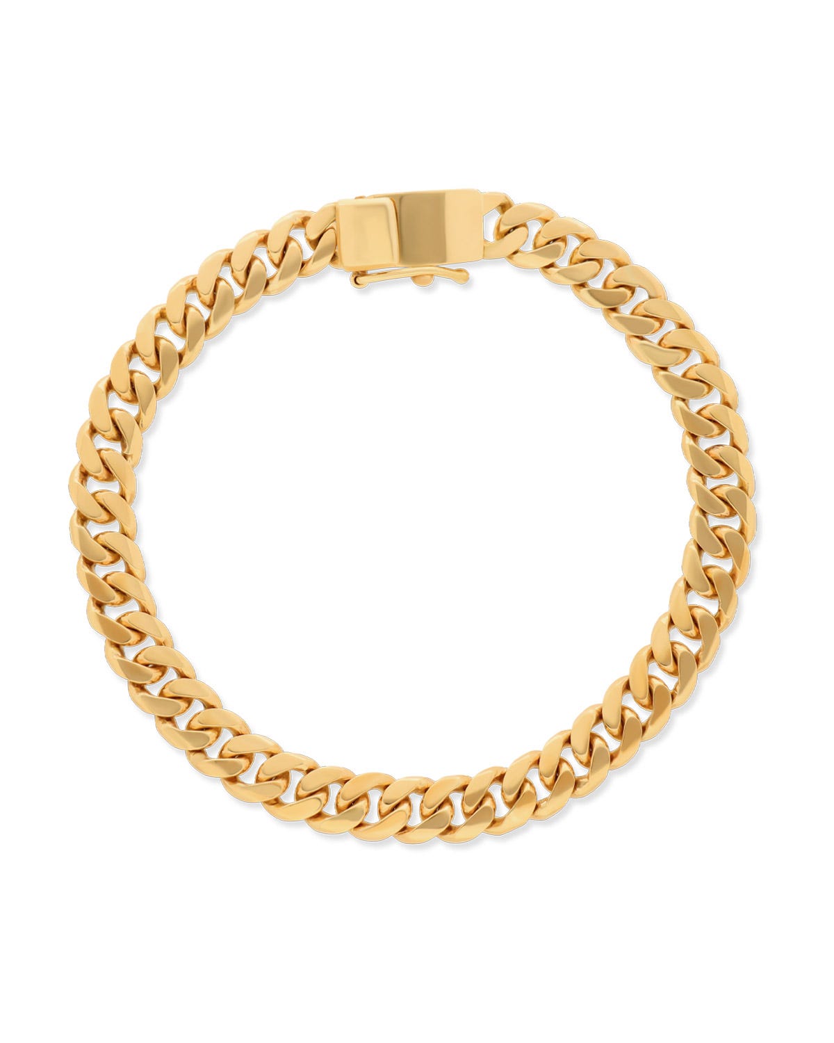 Pulsera de oro amarillo 14K de 22 cm y 8 mm