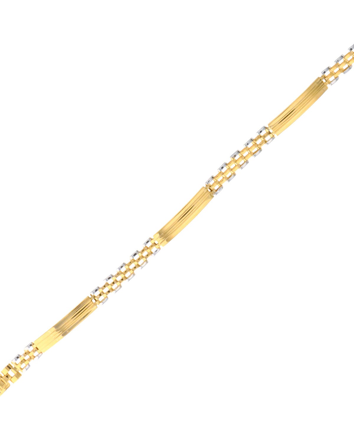 Pulsera de oro amarillo y blanco 14k para hombre