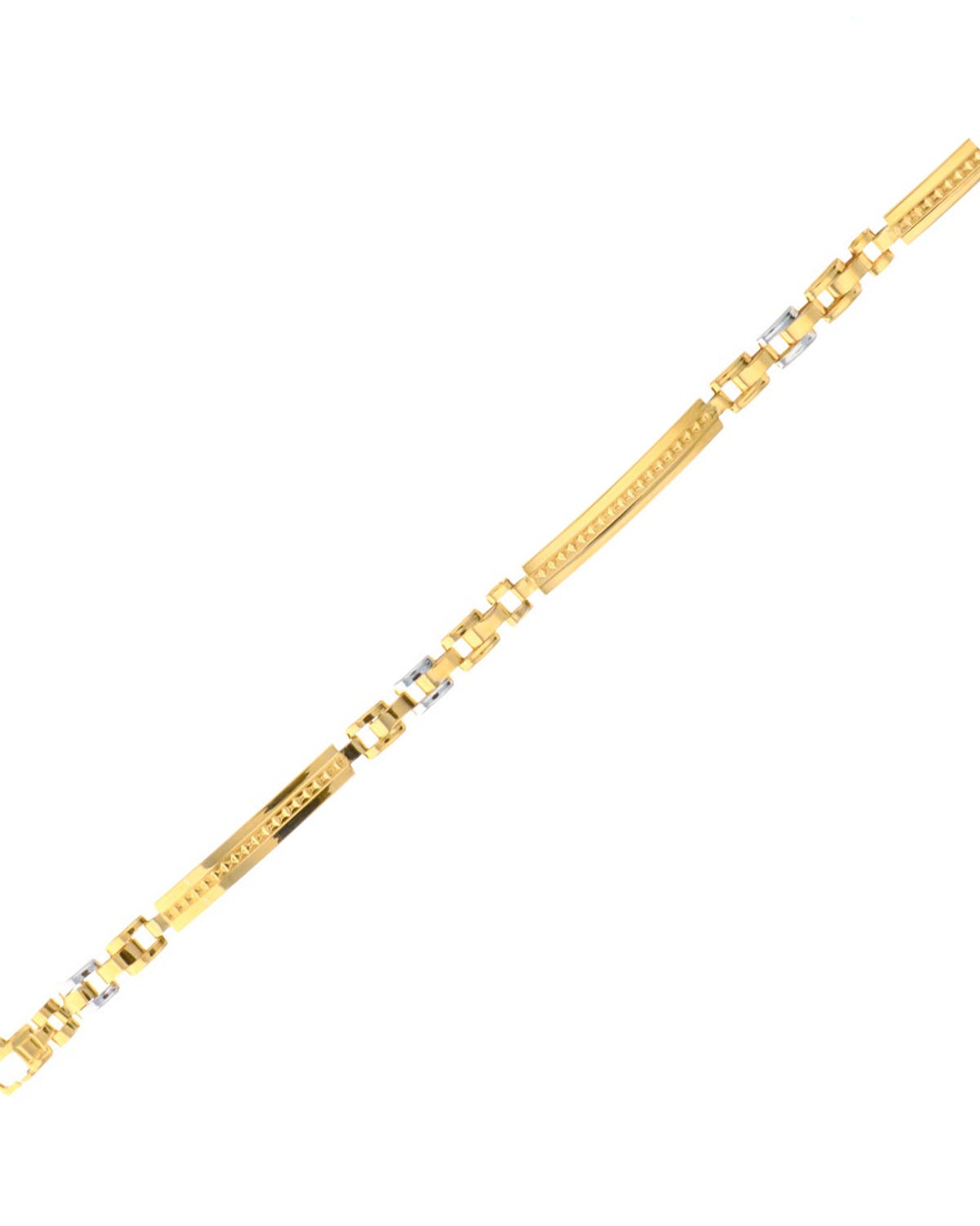 Pulsera de oro amarillo y blanco 14k para hombre