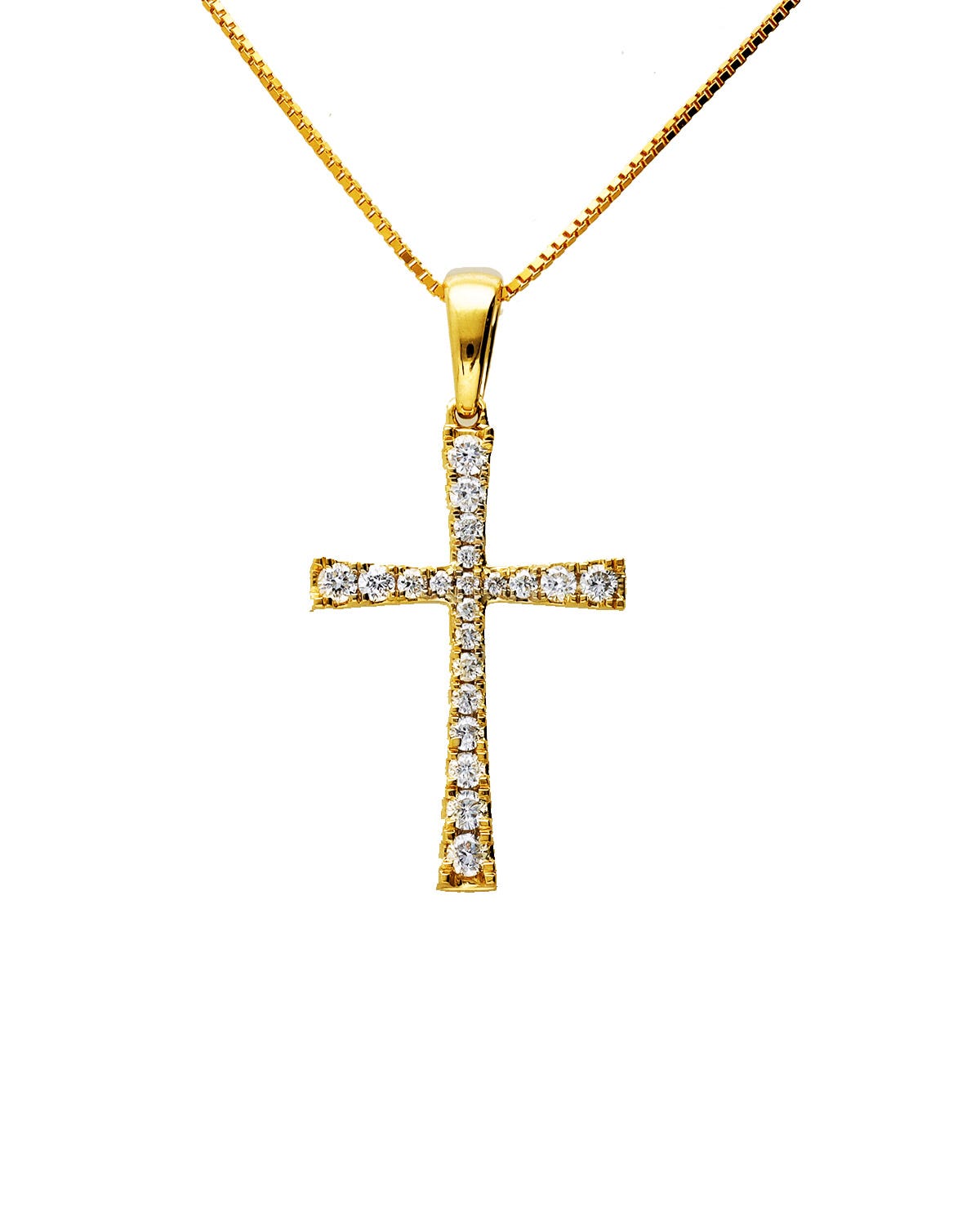 Dije hecho de oro amarillo con 23 pts de diamante y cadena 