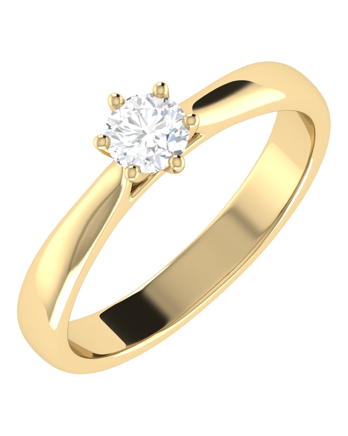Solitario de compromiso en oro amarillo 14k con 30 puntos de diamante