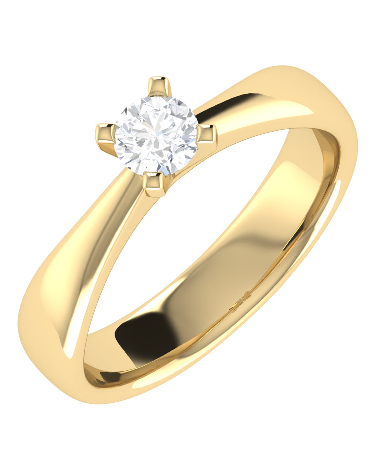 Solitario de compromiso en oro amarillo 14k con 30 puntos de diamante
