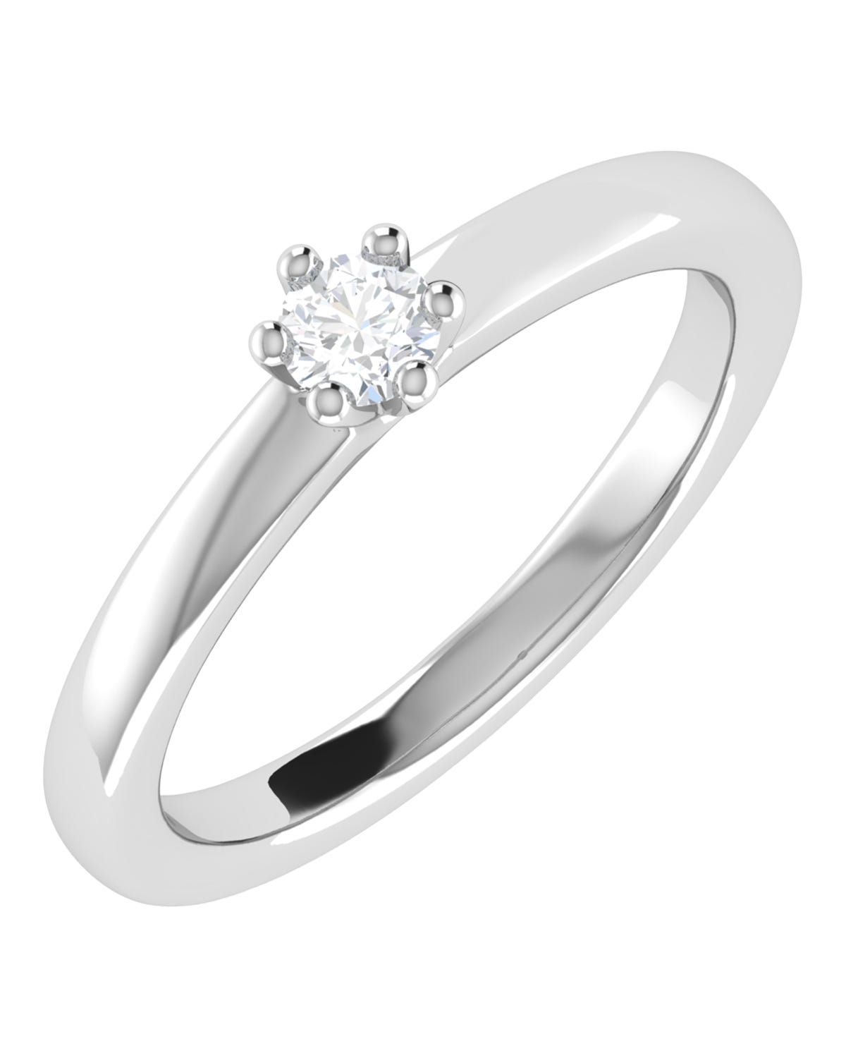 Solitario de compromiso en oro blanco 14k con 30 puntos de diamante