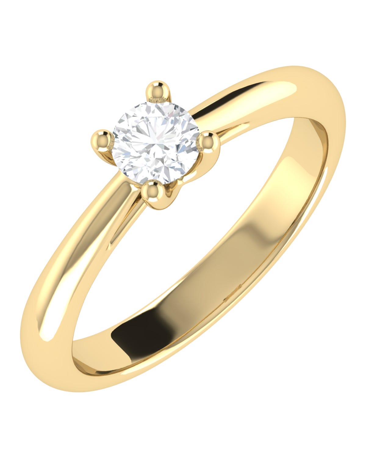 Solitario de compromiso en oro amarillo 14k con 30 puntos de diamante