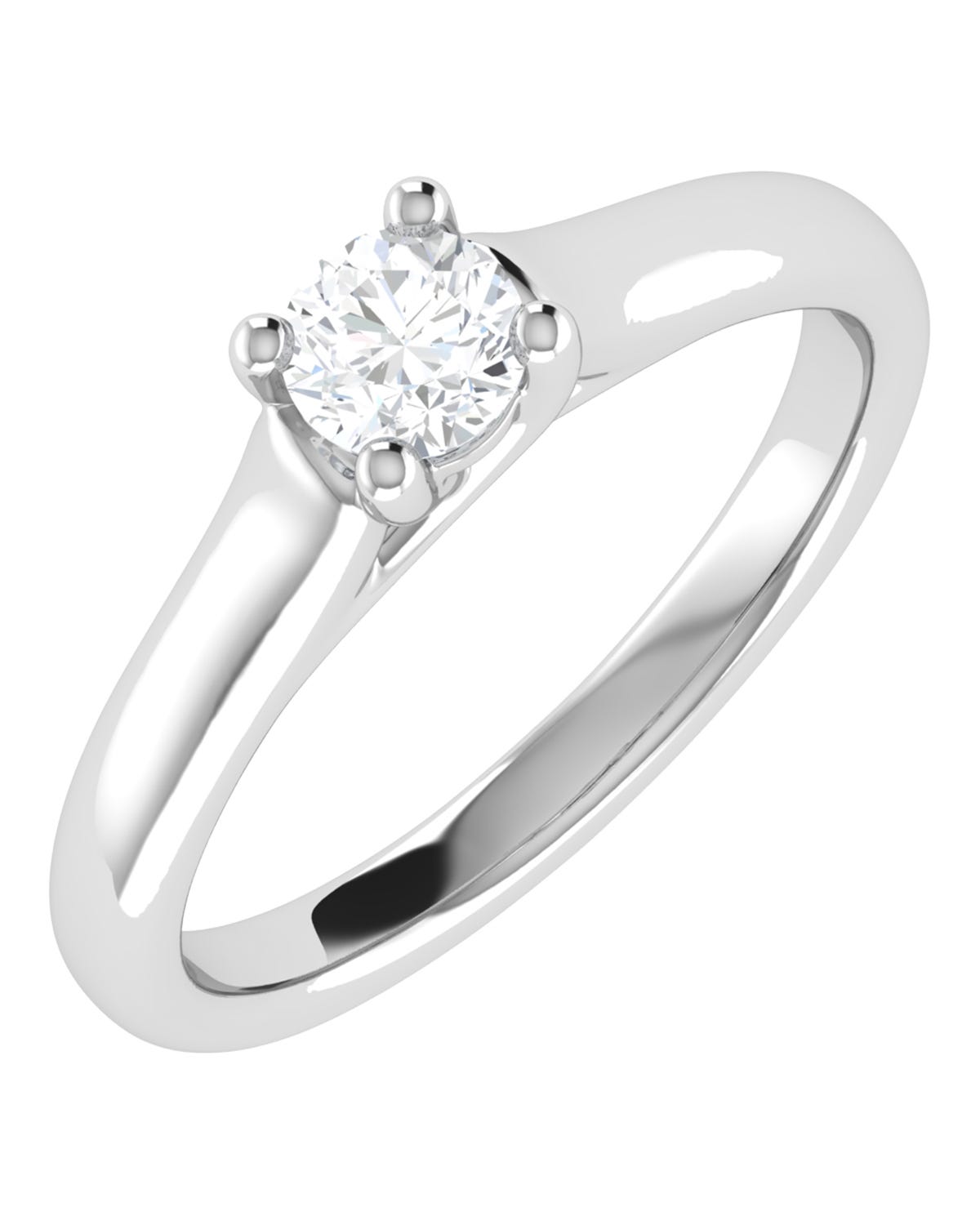 Solitario de compromiso en oro blanco 14k con diamante brillante