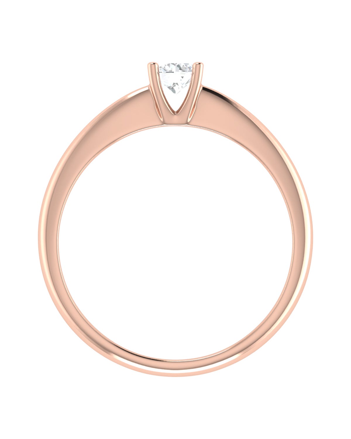 Solitario de compromiso en oro rosa 14k con 30 puntos de diamante