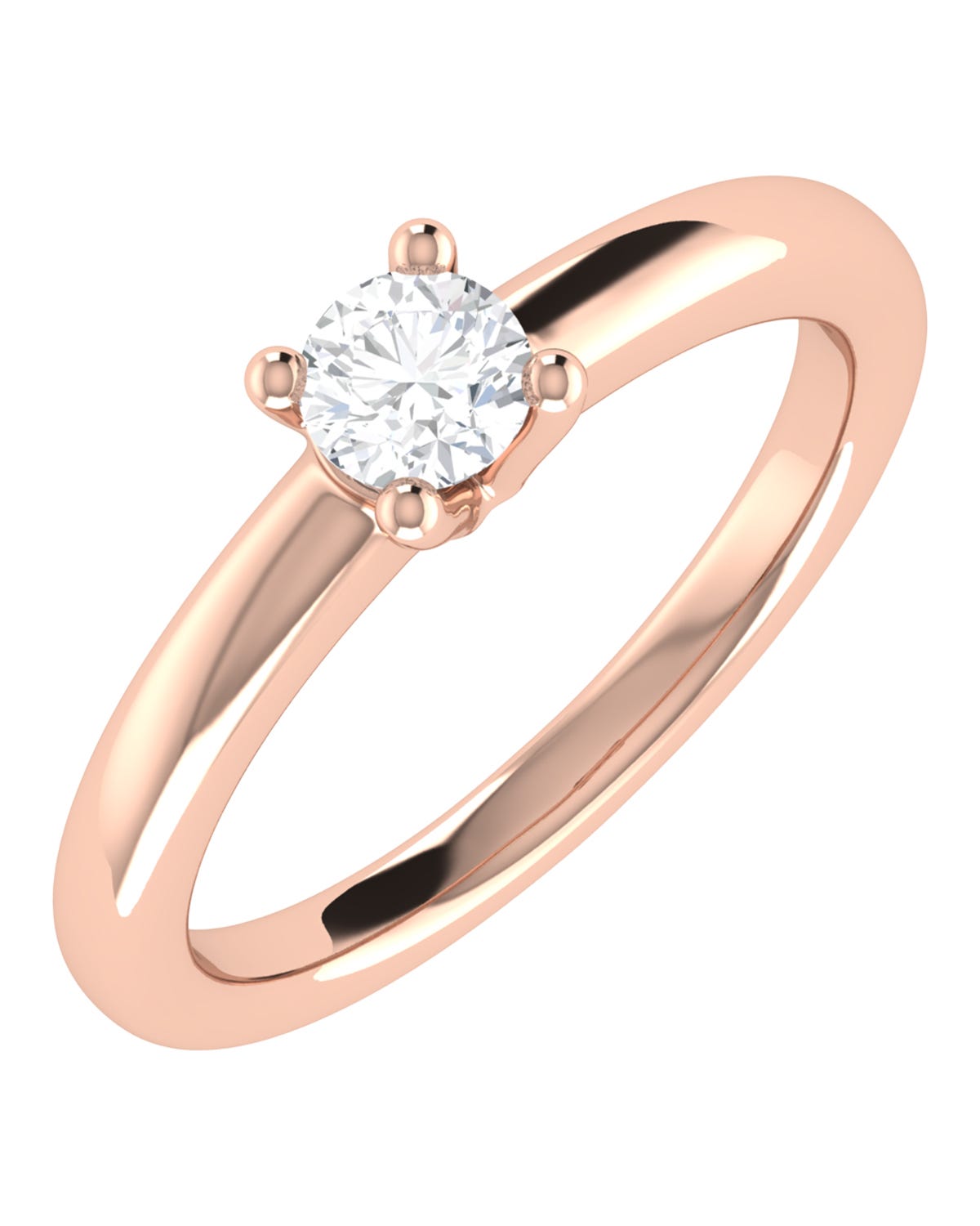 Solitario de compromiso en oro rosa 14k con 30 puntos de diamante