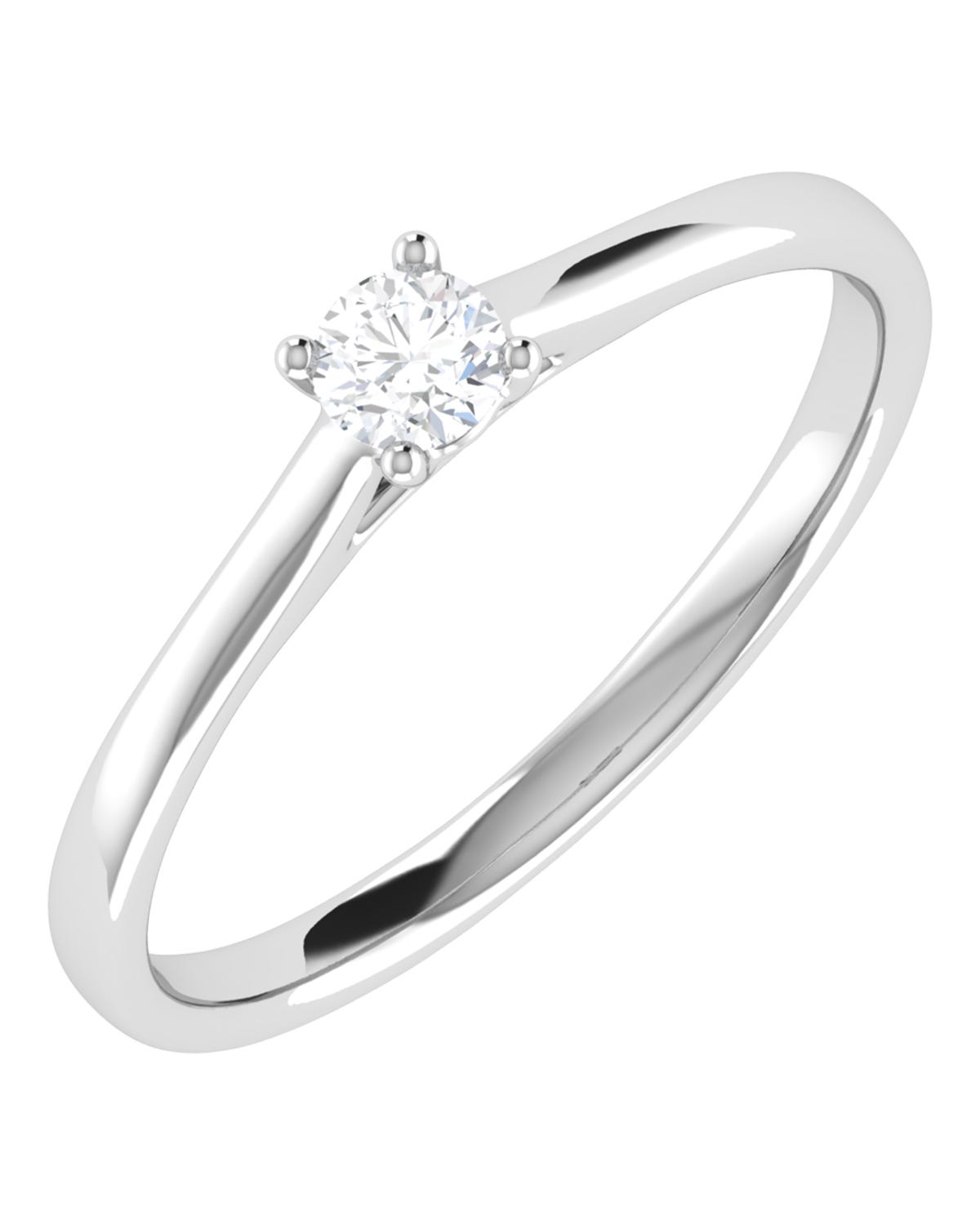 Solitario de compromiso en oro blanco 14k con 15 puntos de diamante