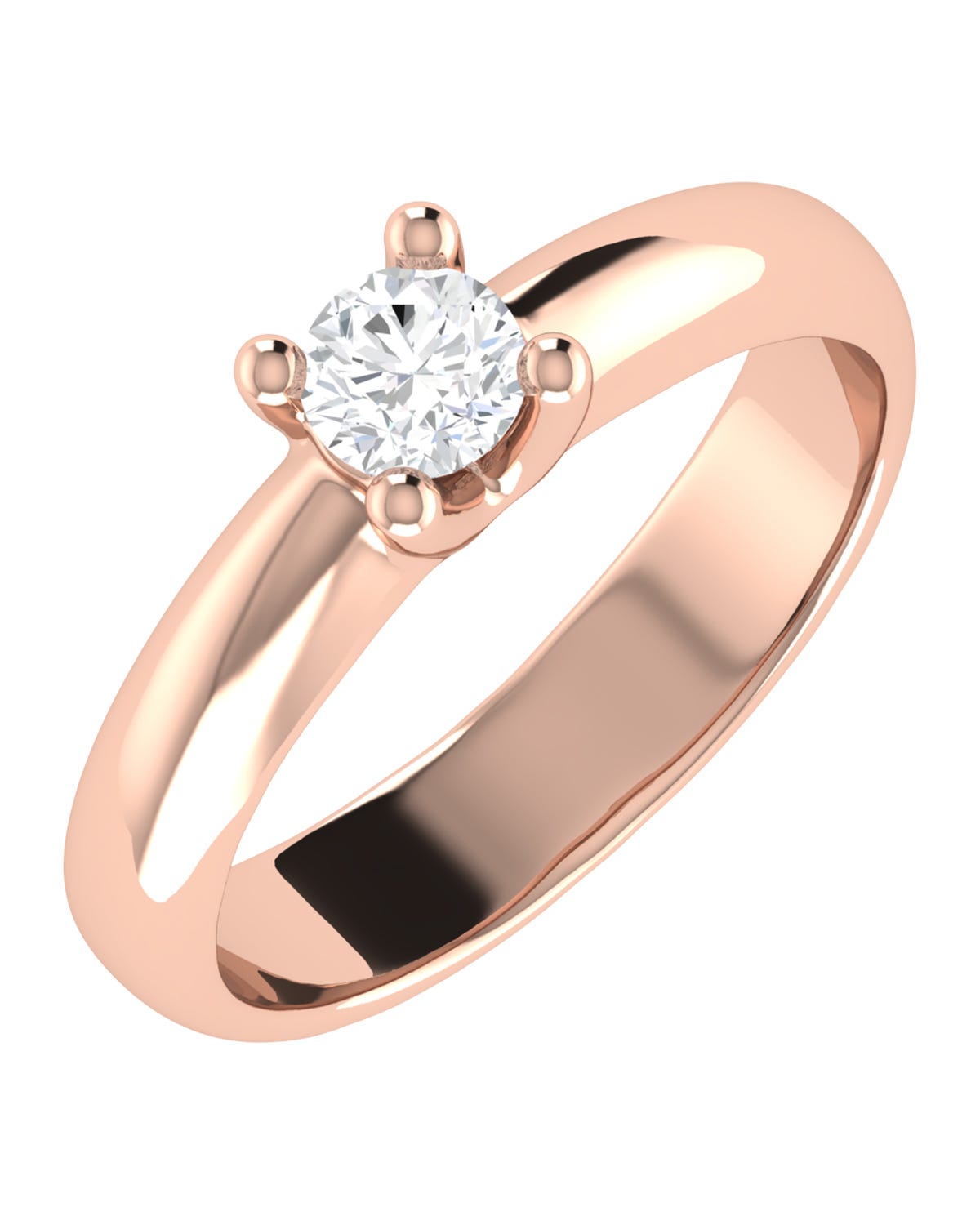 Solitario de compromiso en oro rosa 14k con 30 puntos de diamante