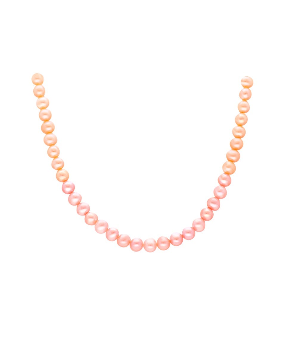 collar de oro amarillo con perlas 
