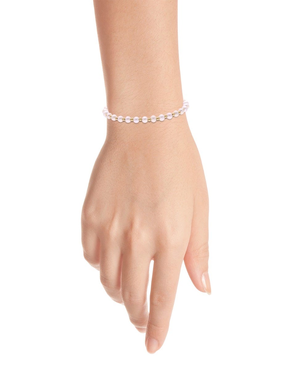 pulsera de perlas y oro amarillo 14k 
