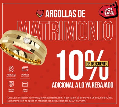 Encuentra las argollas de matrimonio ideales en Joyerías BIZZARRO. Diseños exclusivos y personalizados para sellar tu amor de por vida. Descubre nuestra colección ahora mismo.
