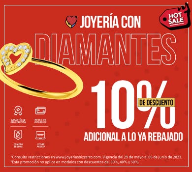 Descubre nuestra colección de joyería con diamantes para mujer en Joyerías BIZZARRO. Diseños elegantes y sofisticados para complementar cualquier atuendo. Encuentra la pieza perfecta para ti o para un regalo especial.