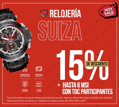 Encuentra la mejor selección de relojería suiza en Joyerías BIZZARRO. Marcas de renombre como Mido, Rado y Tissot disponibles. Diseños exclusivos y calidad excepcional. Descubre más ahora