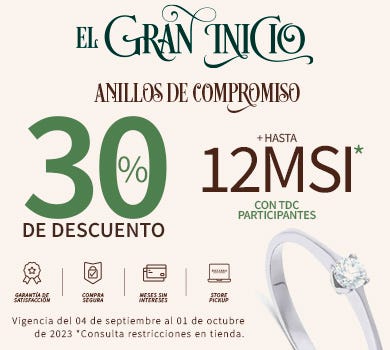 Descubre nuestra colección de anillos de compromiso. Encuentra el anillo perfecto para ese momento único e inolvidable. Diseños exclusivos y calidad excepcional. ¡Haz tu elección hoy mismo!