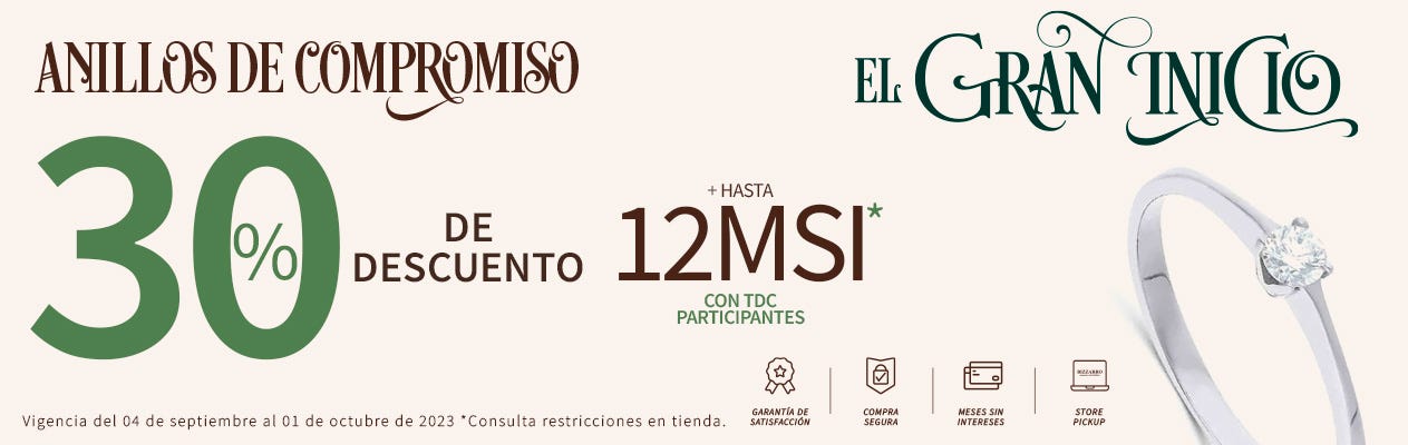 Descubre nuestra colección de anillos de compromiso. Encuentra el anillo perfecto para ese momento único e inolvidable. Diseños exclusivos y calidad excepcional. ¡Haz tu elección hoy mismo!