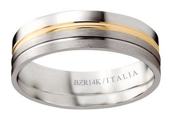Anillo de oro blanco con amarillo