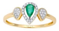 Anillo de oro amarillo y esmeraldas