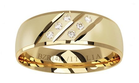 Argolla de oro amarillo con diamantes