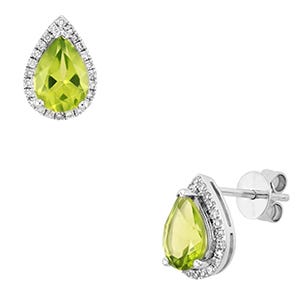 Aretes de oro con peridoto