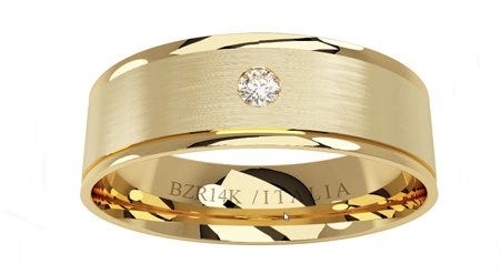 Argolla de oro amarillo con diamante