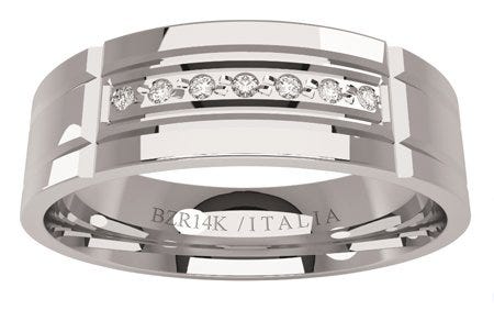 Argolla de oro blanco con diamantes