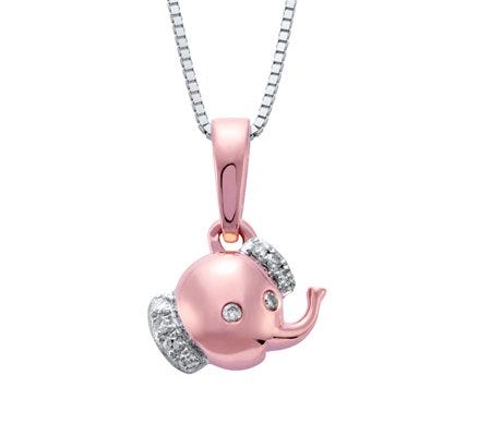 Dije de elefante en oro rosa