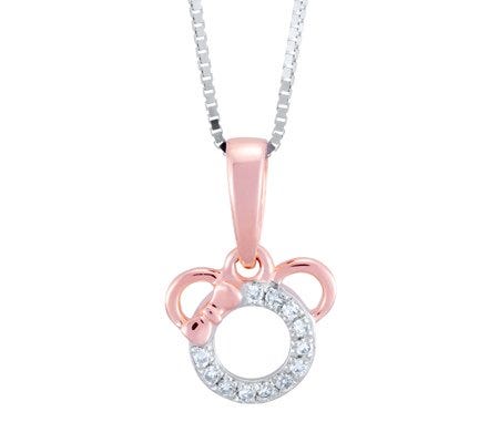 Dije de oro rosa con diamantes