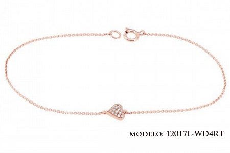 Pulsera de oro rosa con diamantes